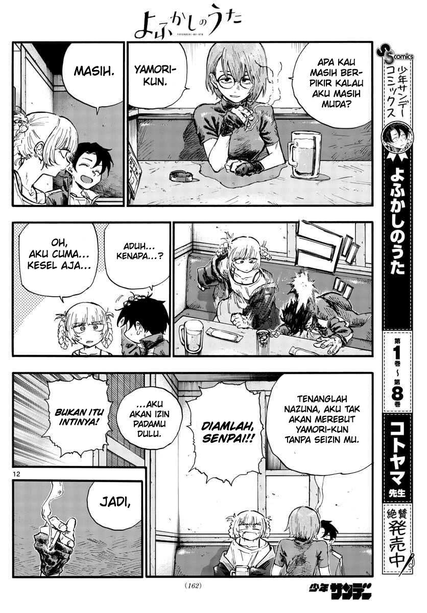 Yofukashi no Uta — Chapter 95, halaman 13