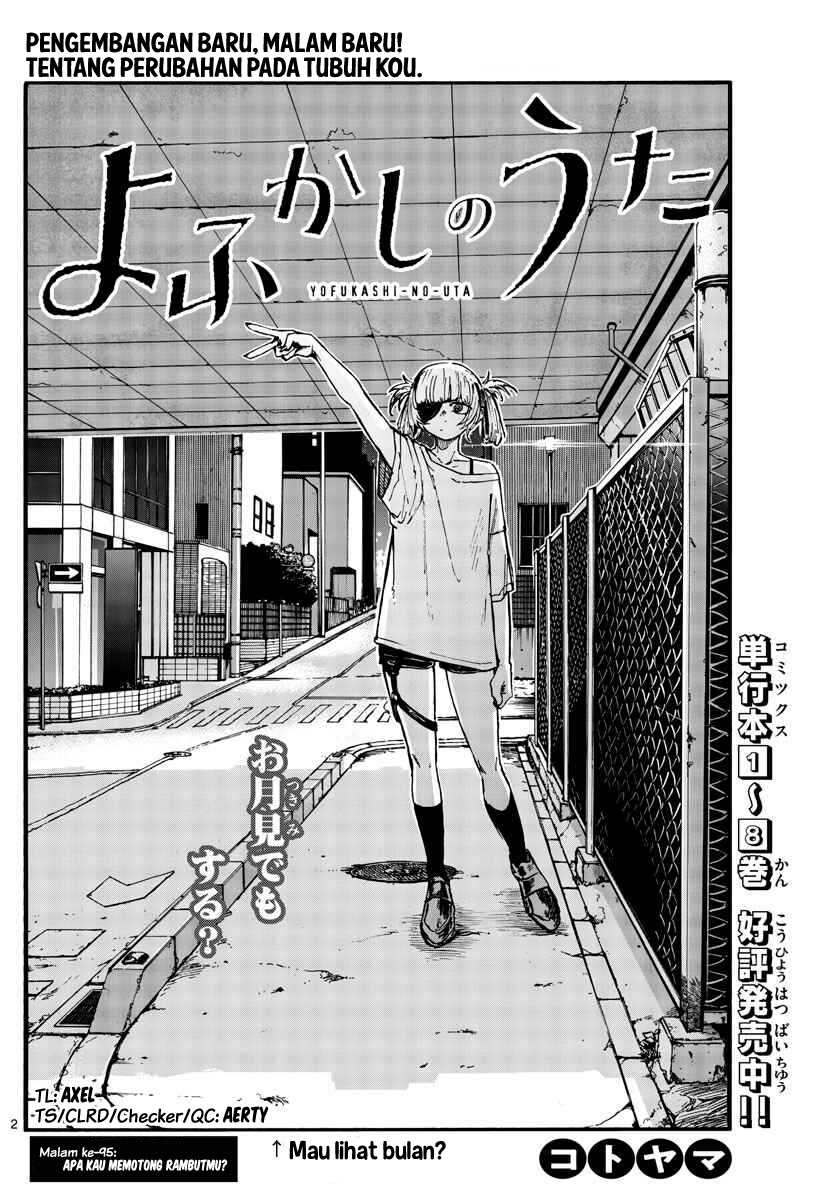 Yofukashi no Uta — Chapter 95, halaman 3