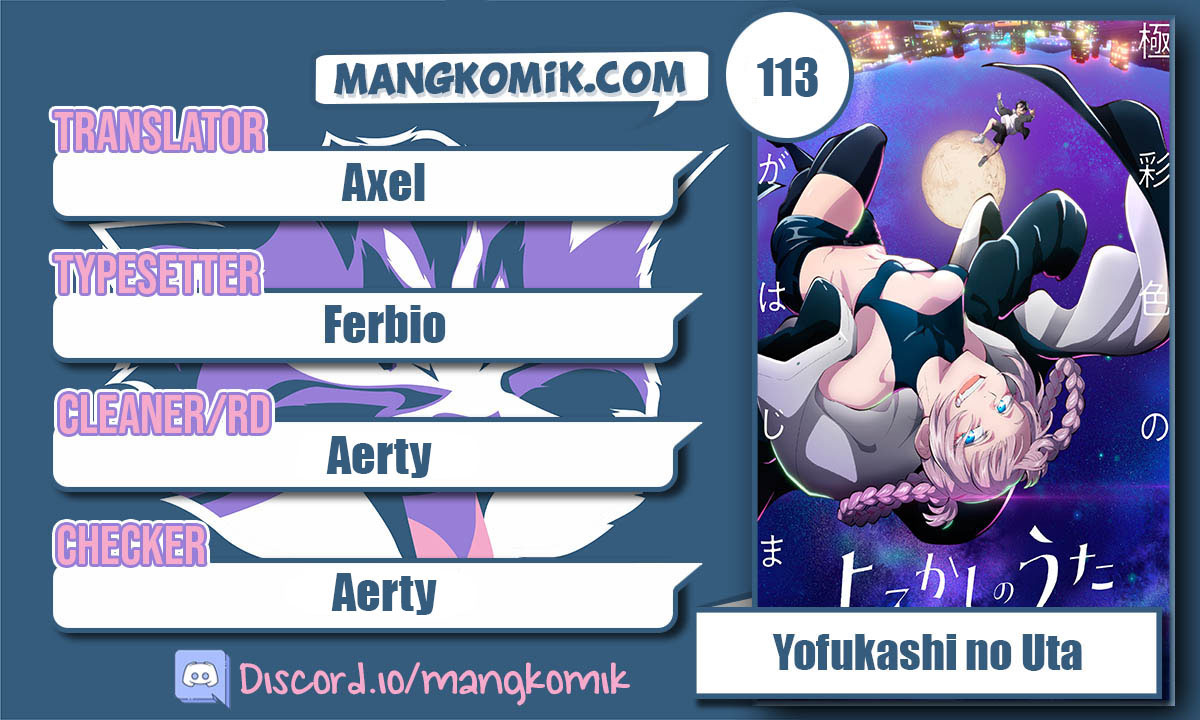 Yofukashi no Uta — Chapter 113, halaman 1