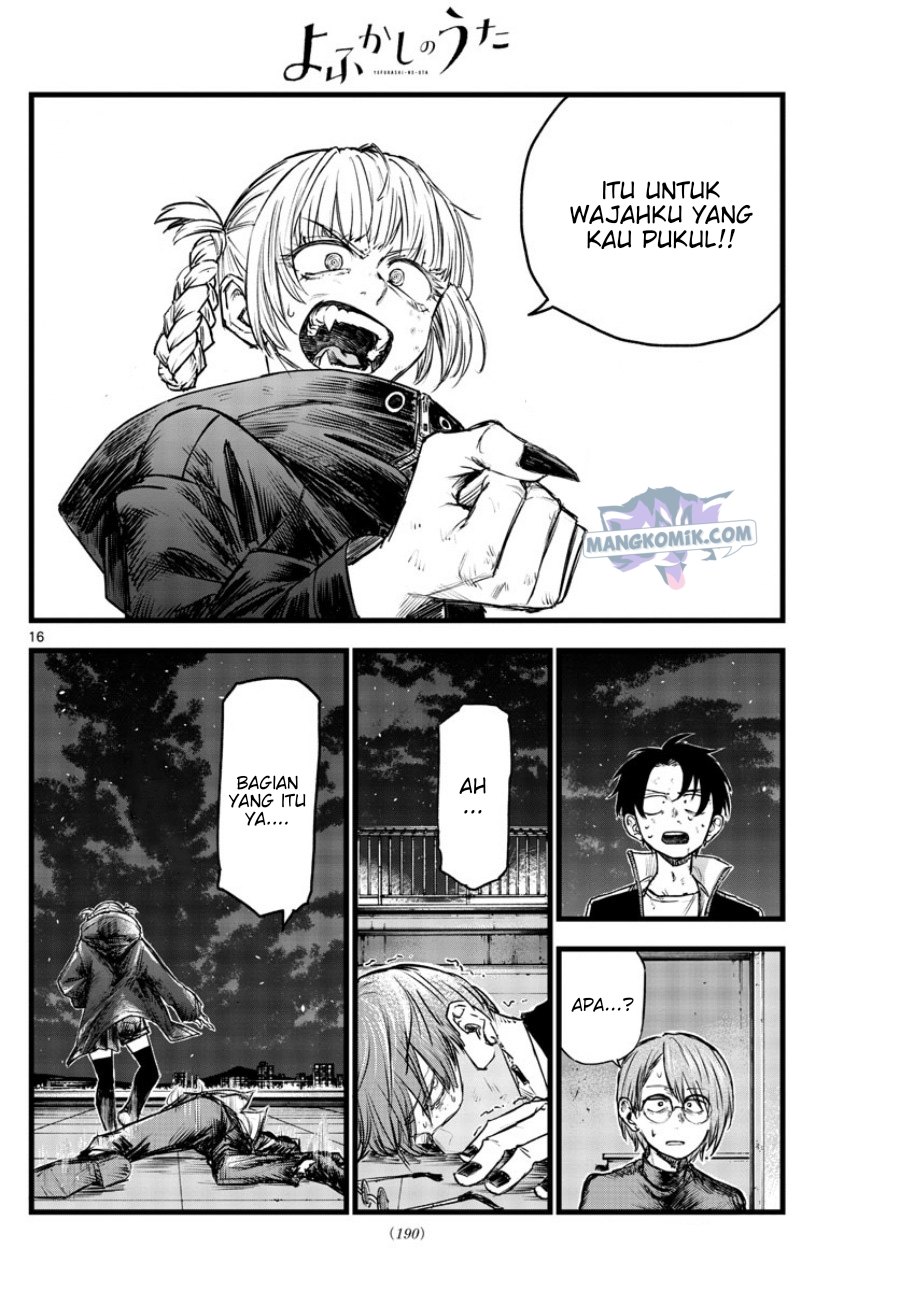 Yofukashi no Uta — Chapter 113, halaman 17