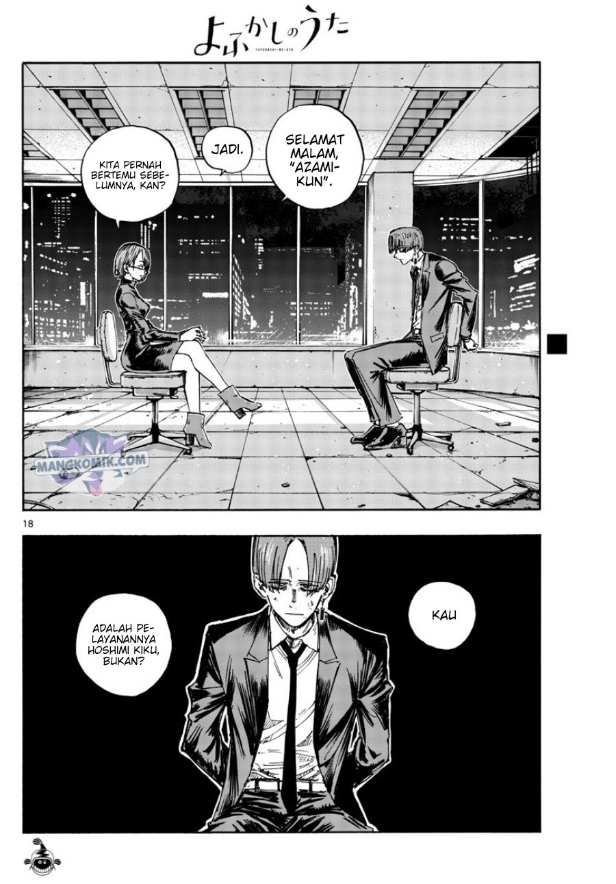 Yofukashi no Uta — Chapter 113, halaman 19