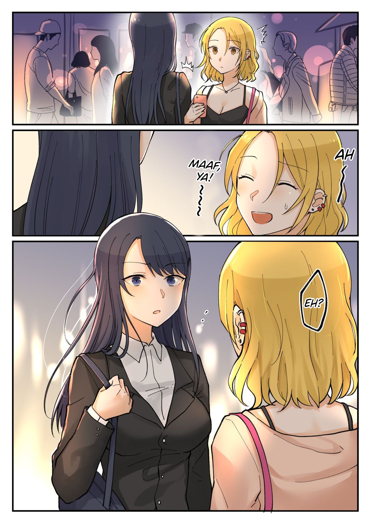 1 RT de Nakawarui Nonke Joshi-tachi ga 1-byou Kiss suru — Chapter 9, halaman 1