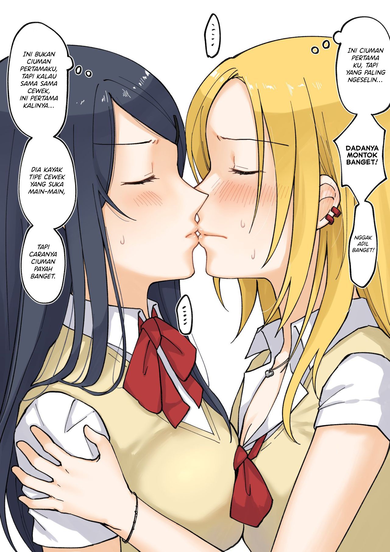 1 RT de Nakawarui Nonke Joshi-tachi ga 1-byou Kiss suru — Chapter 3, halaman 1
