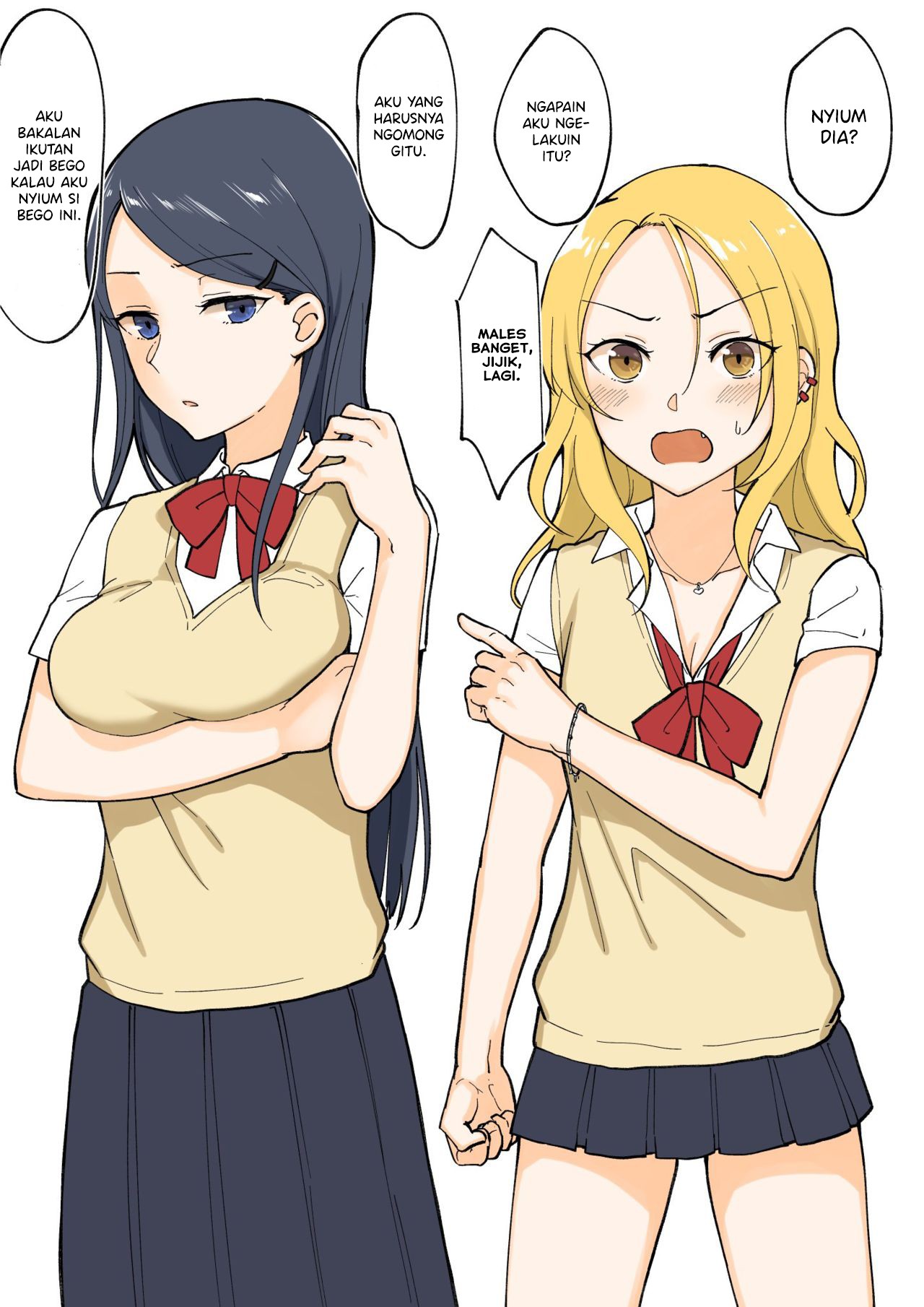 1 RT de Nakawarui Nonke Joshi-tachi ga 1-byou Kiss suru — Chapter 1, halaman 1