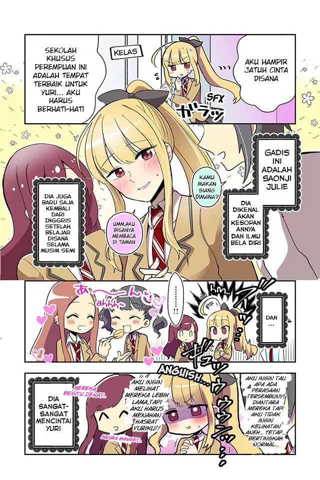 Dokyuusei no Oshi Sakka ni Yuri Mousou ga Bareta Kekka — Chapter 1, halaman 3