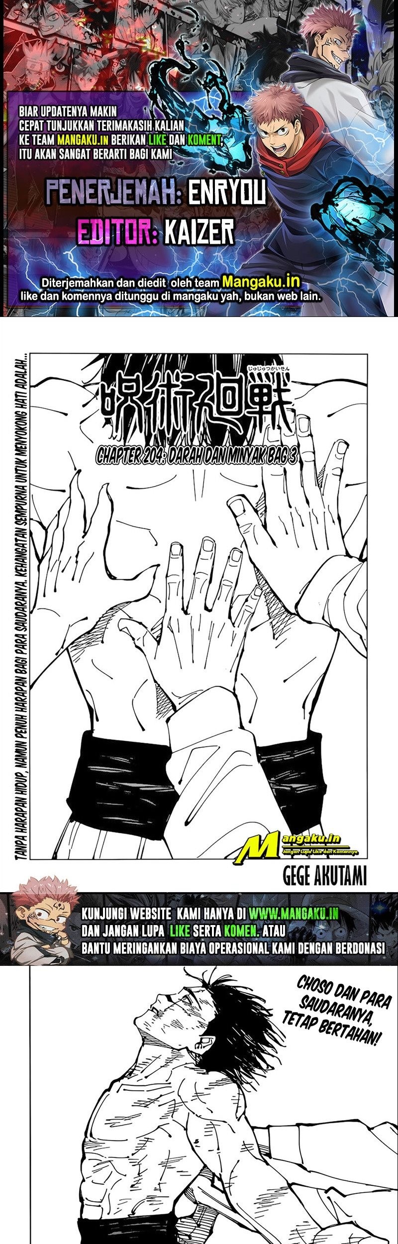 Jujutsu Kaisen — Chapter 204, halaman 1