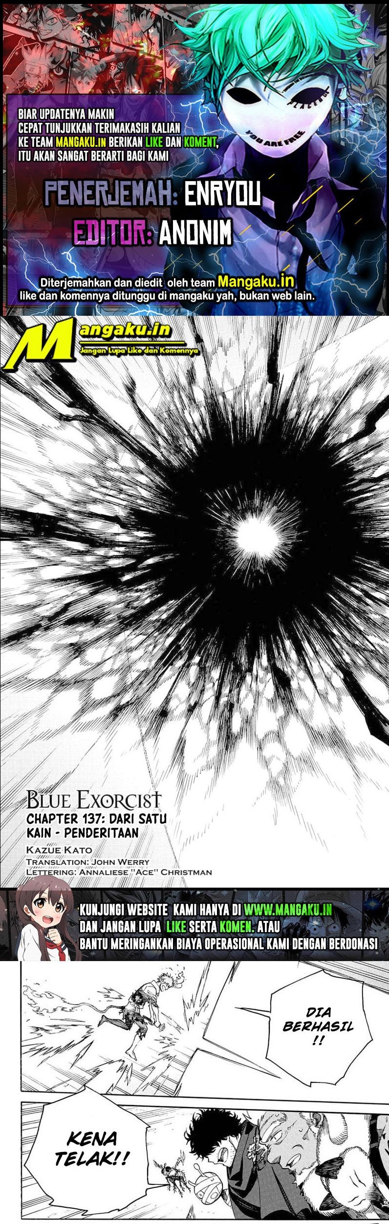 Ao no Exorcist — Chapter 137, halaman 1