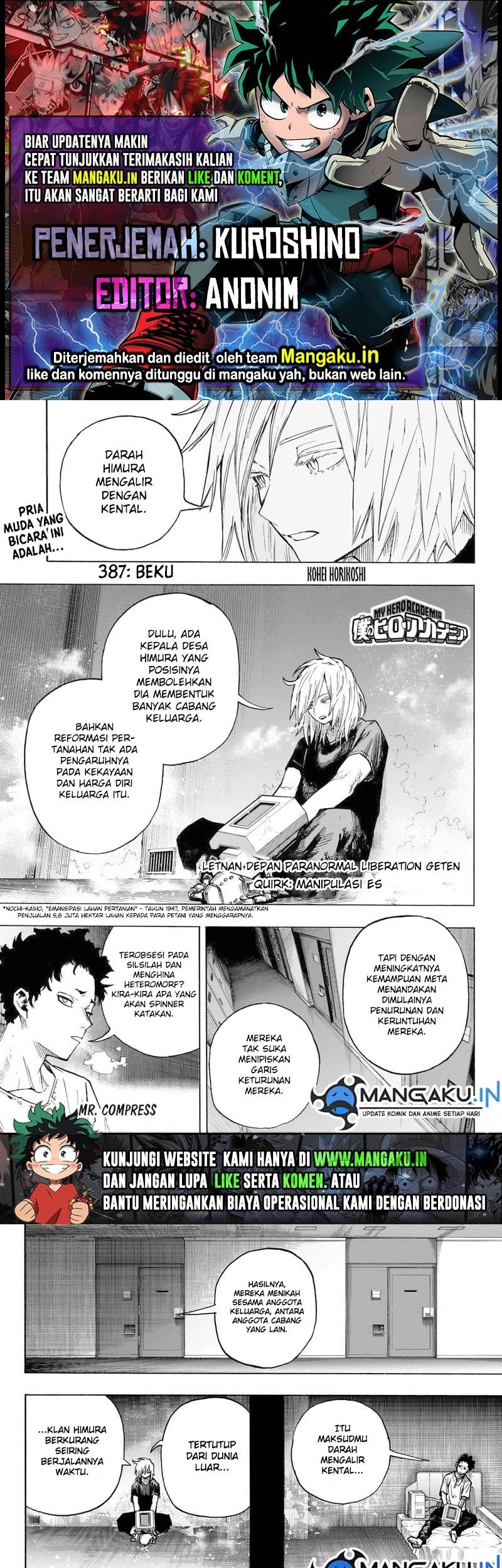 Boku no Hero Academia — Chapter 387, halaman 1