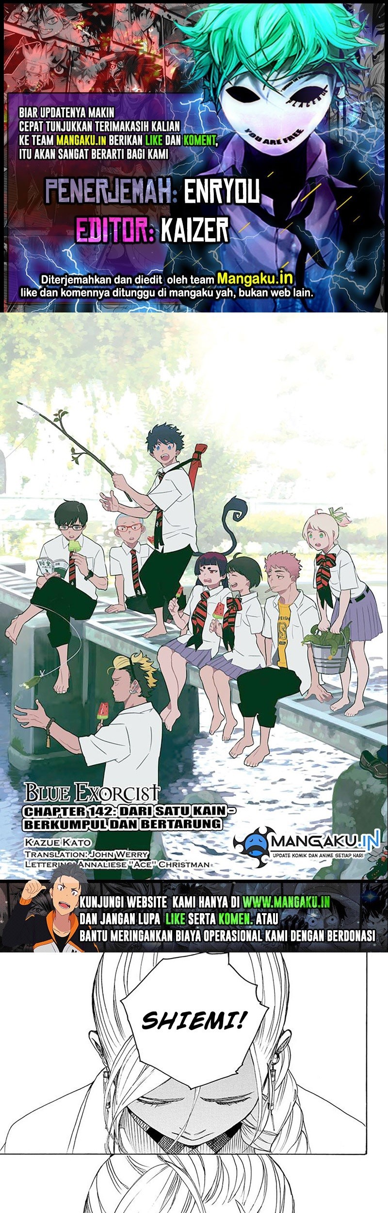 Ao no Exorcist — Chapter 142, halaman 1