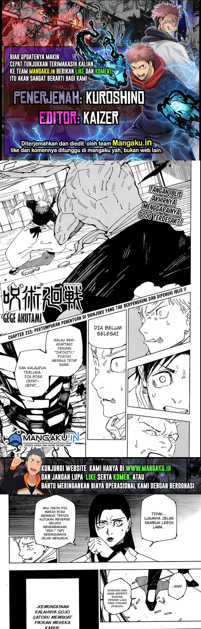 Jujutsu Kaisen — Chapter 233, halaman 1