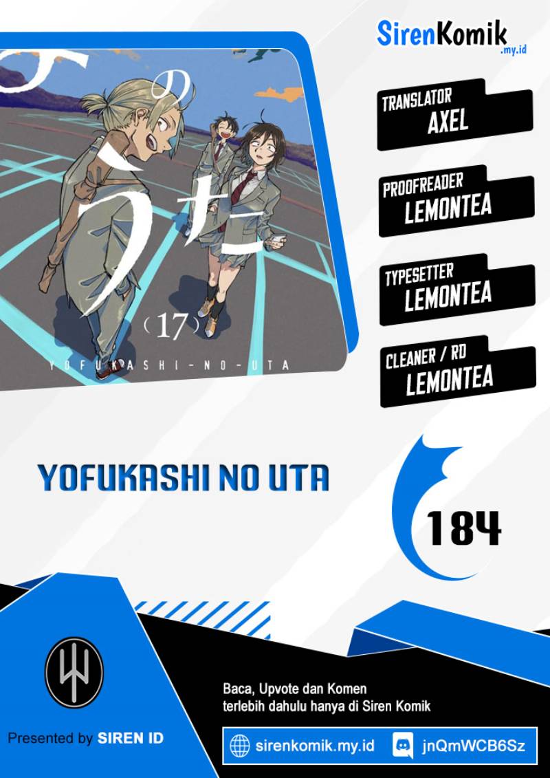 Yofukashi no Uta — Chapter 184, halaman 1