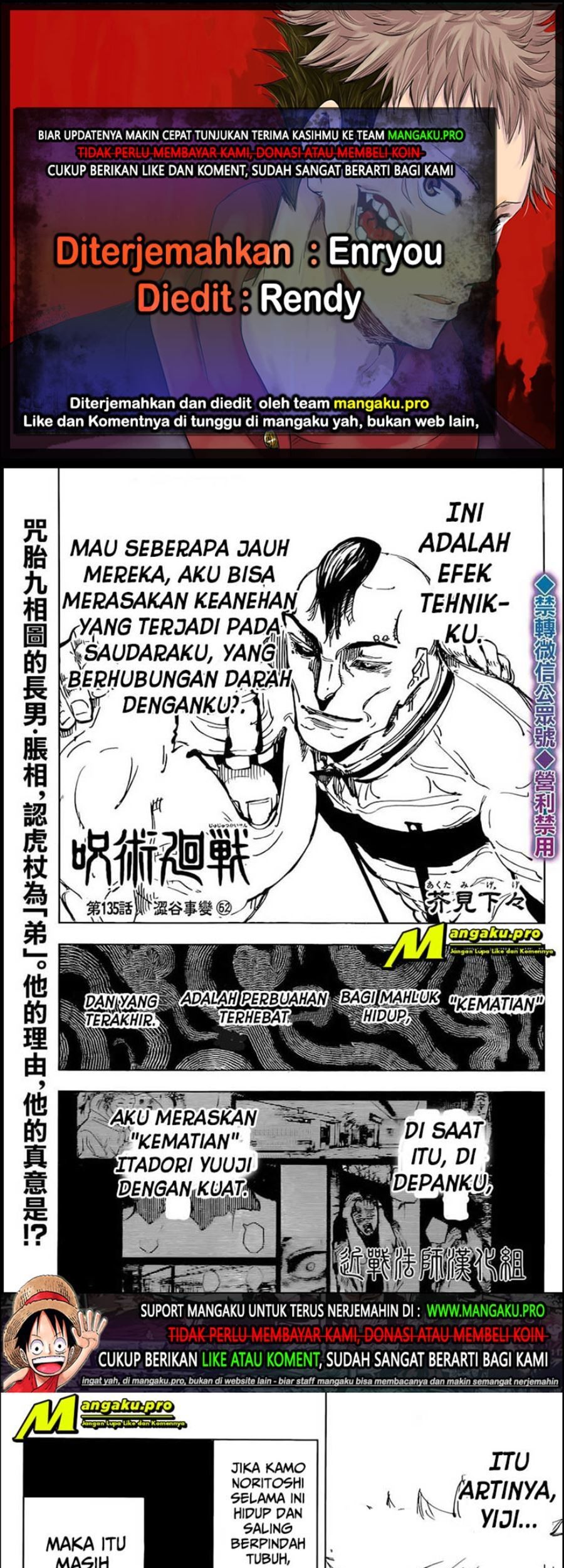 Jujutsu Kaisen — Chapter 135, halaman 1