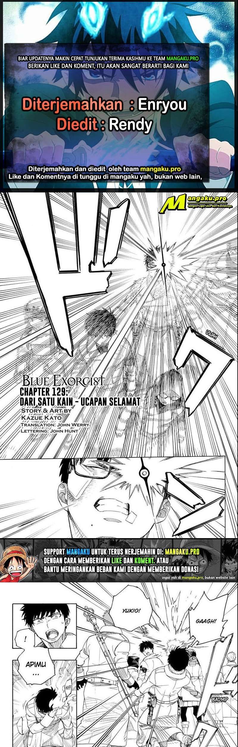 Ao no Exorcist — Chapter 129.1, halaman 1